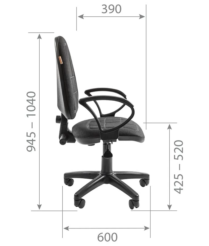 Кресло Chairman 205 (ткань C-3 черная)