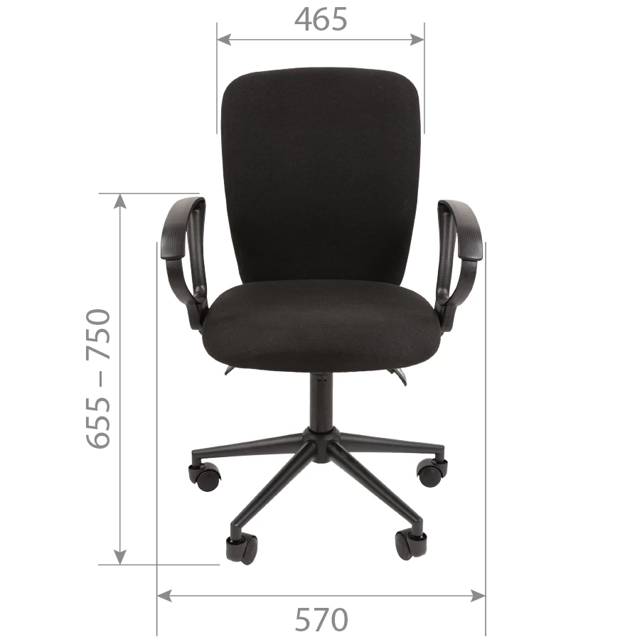 Кресло Chairman 9801 Black (ткань серая)